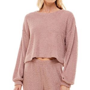Ultra Flirt Juniors' Cropped Teddy Pullover